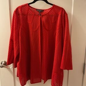 Ming Wang - 2x red soutache jacquard jacket